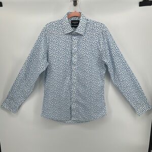 Bonobos Casual Blue &White Floral L/S Button Down Shirt Sz Medium